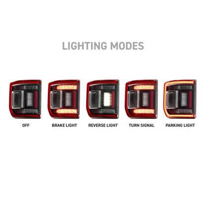 Morimoto Jeep JT Gladiator (2020+) XB LED Low Profile Tail Lights (Red)