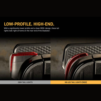 Morimoto Jeep JT Gladiator (2020+) XB LED Low Profile Tail Lights (Red)